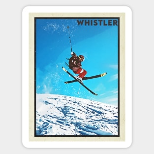Whistler ski mountains retro vintage skiing 80's Sticker